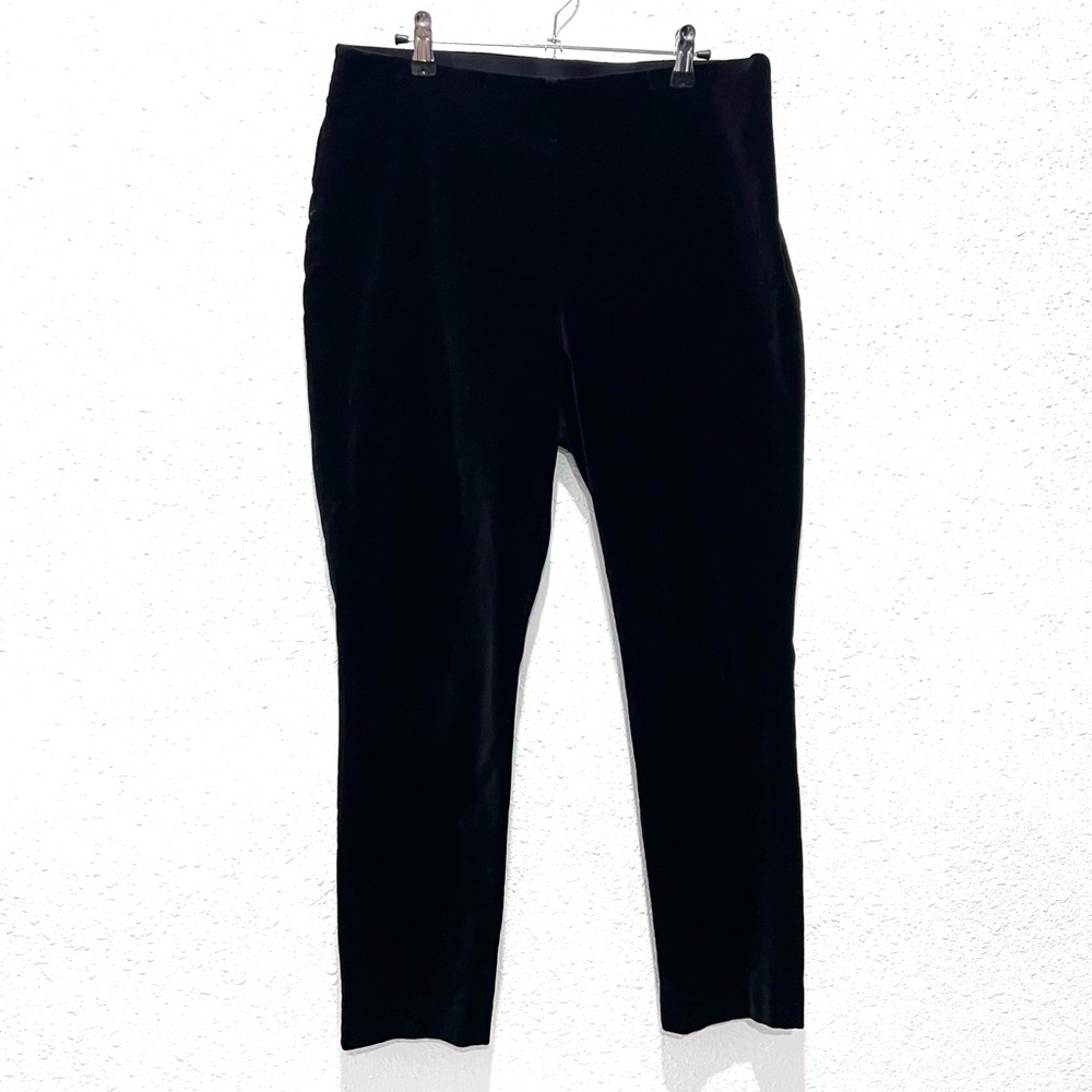 Ralph‎ Lauren Black velvet cropped Straight Leg Pants 12